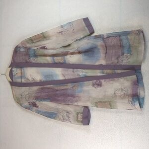 R&M‎ Richards Women's Purple Sheer Pastel Vintage Kimono Shrug Size 8